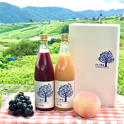 ぶどうジュース 桃ジュース 各720ml 計2本 山梨県産【牧丘の巨峰】＆【山梨の桃】ジュースセット