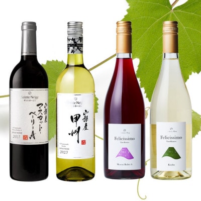 山梨市おすすめ赤白ロゼワイン4本セット(1)
