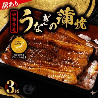 【訳あり】山梨県産富士山脈の地下水うなぎの蒲焼 3尾【配送不可地域：離島】