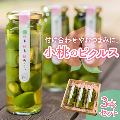 山梨県産もものピクルス「小桃も桃も桃のうち」3本セット 前菜やワインのお供に!食卓が華やぐ♪