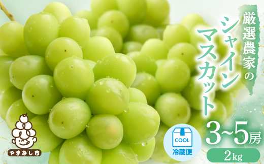 【2026年発送 先行受付】シャインマスカット　3～5房 2kg【配送不可地域：離島】