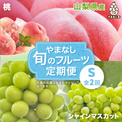【発送月固定定期便】やまなし旬のフルーツ定期便(桃・シャインマスカット)【S】全2回【配送不可地域：離島】