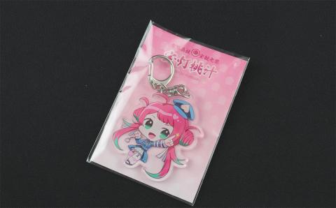 【大月市限定ボイス】ご当地Vtuber宝灯桃汁 アクリルキーホルダー(ピンク)