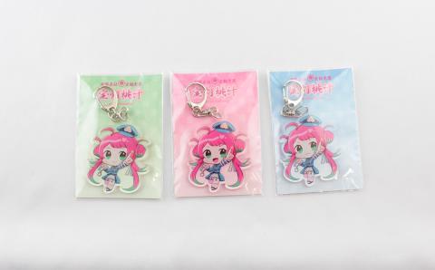 【大月市限定ボイス】ご当地Vtuber宝灯桃汁 アクリルキーホルダー3種セット
