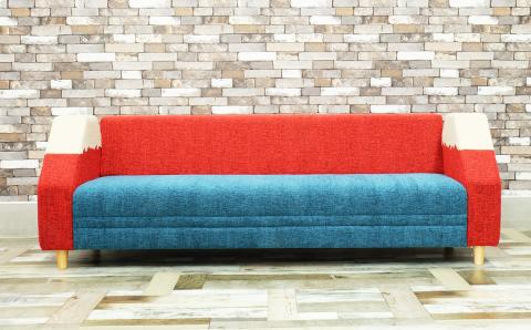 富士山ソファー3人掛 ソファータイプⅡ(紅富士)【完成品開梱設置】