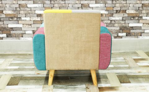 おしゃれでかわいい一人掛けソファー【CUBE】ａスタイル【完成品開梱設置】