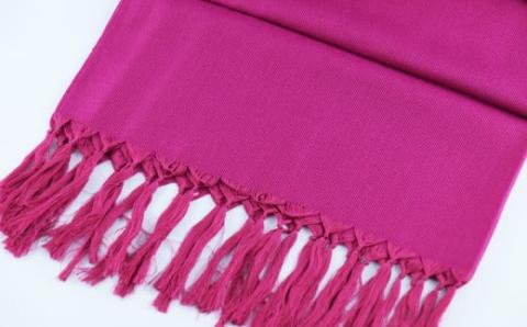 郡内織物　絹紡ストール　パープル　(シルク 100％)