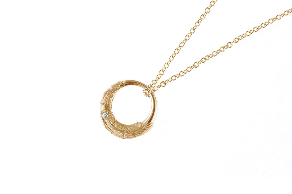 ブルージュの羽根ネックレス　Ｋ18（ダイヤ）