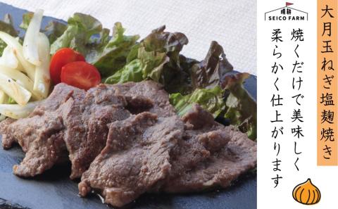 「お肉屋さんの大月玉ねぎ塩麹漬け」 牛＆豚 1.4kgセット