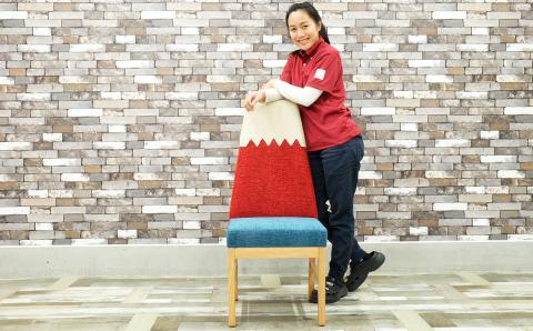 とっても可愛いNAHARAオリジナル富士山チェアー(紅富士)【完成品開梱設置】