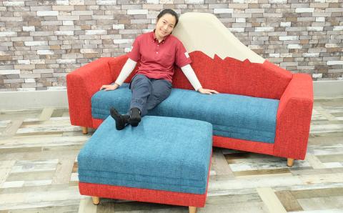 NAHARAオリジナル富士山オットマン(紅富士)【完成品開梱設置】