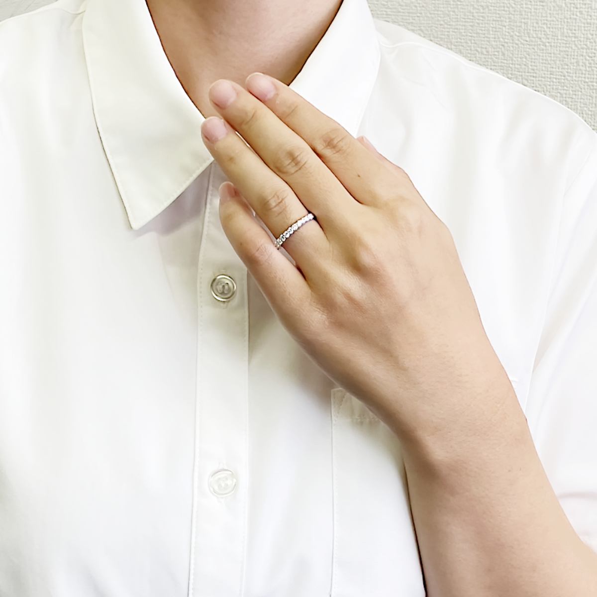 キュービックシルバーリング（SG-0032)　ハーフエタニティ　8～20号・イエローメッキ・ホワイトメッキ・ピンクメッキ