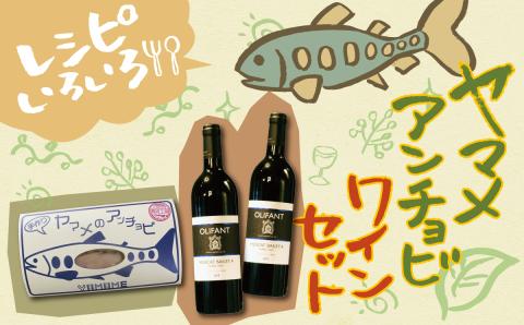笹一酒造OLIFANTマスカット・ベリーA樽熟成2本&こすげ村源流工房ヤマメのアンチョビ1パックセット【017-004】