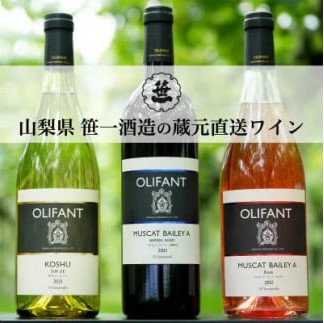 【蔵元直送】笹一酒造のOLIFANT(オリファン)ワイン＜赤・白・ロゼ＞6本セット