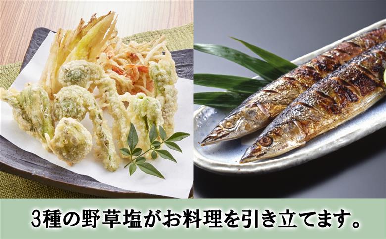 薬草膳　じゅん庵　野草塩3種セット（紫蘇・桑・ウコン）各 200g