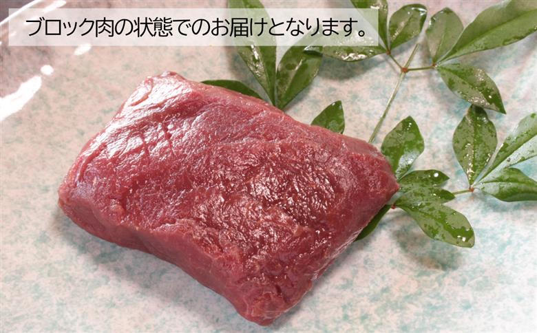 大月市内で肥育【赤身馬刺し】ヒレ・ロース　300g以上（100g前後ブロック×2～3個）