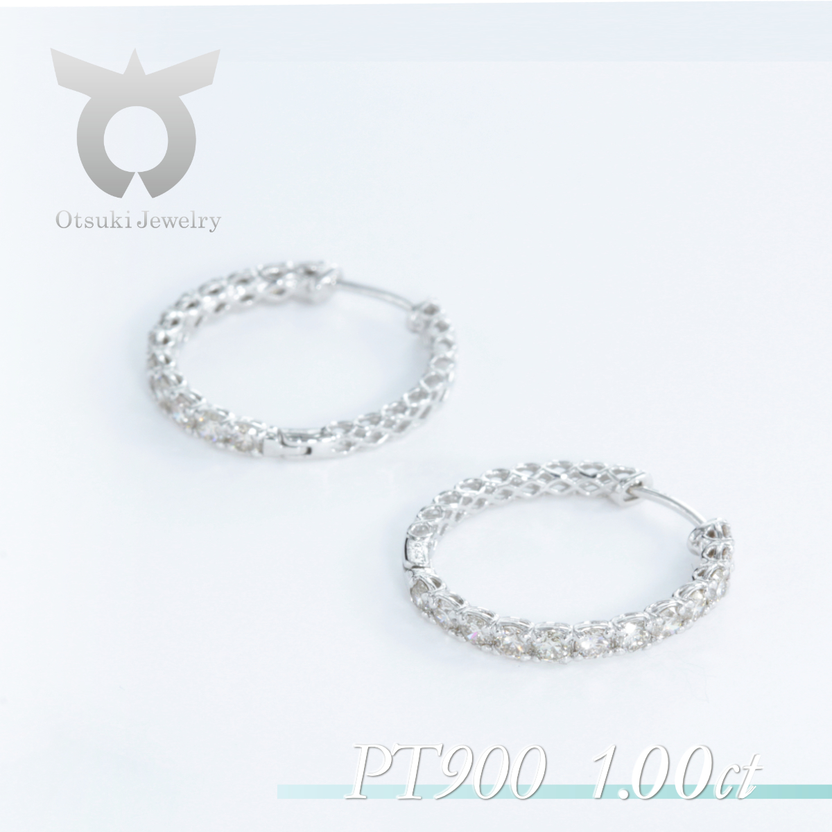 PT900　ダイヤモンド　プラチナ　ピアス　1.0ct　17783A　Pt　D　PE