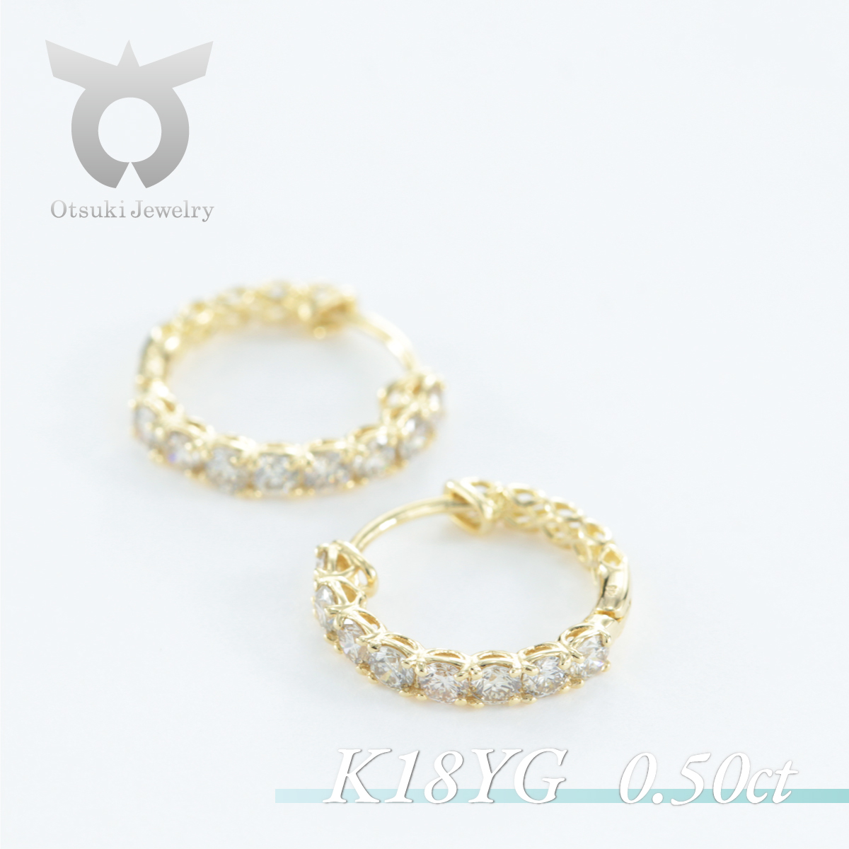 K18YG　ダイヤモンド　ピアス　0.50ct　17784B　K18　DIA　PE