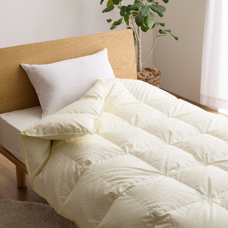 【冬用】アイダーダウン 羽毛布団 本掛け シングル アイダーダック ダウン98％ アイスランド産 ジャカードサテン 日本製 綿100％ ジャガード [川村羽毛 山梨県 韮崎市 20743073] 布団 ふとん 羽毛ふとん 寝具