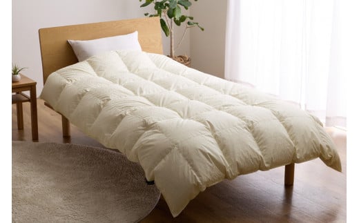 【中厚】アイダーダウン 羽毛布団 合掛け ダブル アイダーダック ダウン98％ アイスランド産 ジャカードサテン 日本製 綿100％ ジャガード [川村羽毛 山梨県 韮崎市 20742567] 布団 ふとん 毛布 羽毛ふとん 寝具