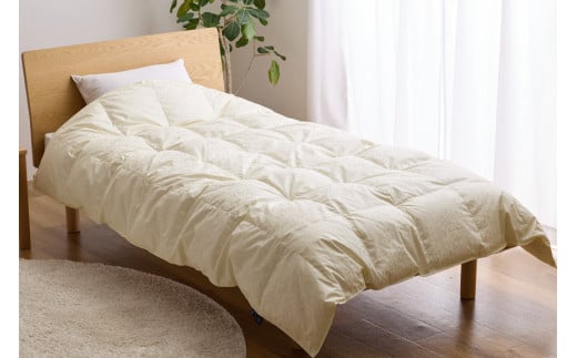 【春夏用】アイダーダウン 羽毛布団 肌掛け シングル アイダーダック ダウン98％ アイスランド産 ジャカードサテン 日本製 綿100％ ジャガード [川村羽毛 山梨県 韮崎市 20742572] 布団 ふとん 羽毛ふとん 寝具 肌掛 羽毛