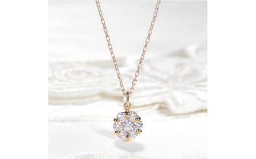 ネックレス K18YG イエローゴールド ダイヤモンド 0.3ct フラワー モチーフ 小ぶり ペンダント【f024-k18yg】 [株式会社オーダーメイドジュエリーメイ 山梨県 韮崎市 20742952] アクセサリー ジュエリー アクセ