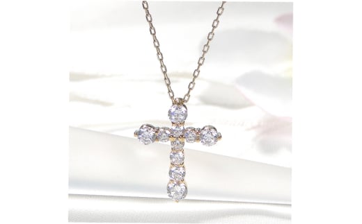 ネックレス K18YG イエローゴールド ダイヤモンド 1.0ct クロス 十字架 1カラット テンダイヤ ペンダント【f020-k18yg】 [株式会社オーダーメイドジュエリーメイ 山梨県 韮崎市 20742954] アクセサリー ジュエリー アクセ
