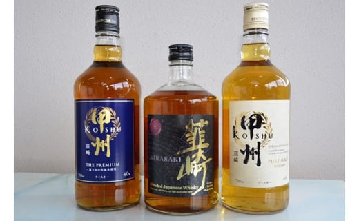 【6回 定期便 毎月】 甲州韮崎 プレミアム ウイスキー 各700ml×3種×6回 総計18本 [サン.フーズ 山梨県 韮崎市 20743285] ウィスキー 酒 ハイボール 飲み比べ