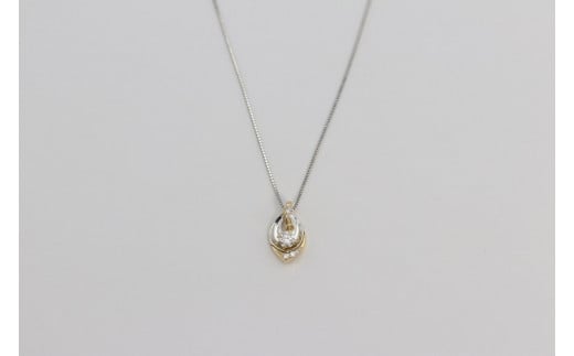 K18/Pt900 ダイヤ 1個石 メレーダイヤ 6個のペンダント Islauth11 [Islauth 山梨県 韮崎市 20743431] アクセサリー ネックレス ジュエリー ダイヤ シンプル おしゃれ プレゼント ギフト 贈りもの 贈答