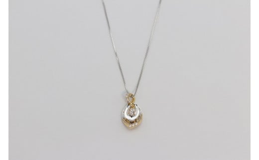 K18/K18WG ダイヤ 1個石 メレーダイヤ 7個のペンダント Islauth12 [Islauth 山梨県 韮崎市 20743432] アクセサリー ネックレス ジュエリー ダイヤ シンプル おしゃれ プレゼント ギフト 贈りもの 贈答