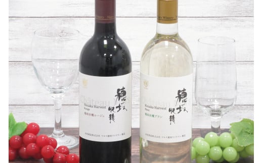 赤ワイン 「シャトーマルス 穂坂収穫ルージュ」 ＆ 白ワイン 「シャトーマルス 穂坂収穫ブラン」 各750ml 計2本 [まあめいく 山梨県 韮崎市 20743506] ワイン 果実酒 飲み比べ ワインセット 赤白 自宅用 お祝い 誕生日 飲料 飲み物 辛口 山梨 国産 酒 パーティー セット