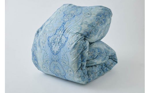 羽毛布団 二層式 シングル マザーグースダウン 95％ 1.2kg ポーランド産 100番手サテン (リシェス ブルー) 本掛け / 川村羽毛 / 山梨県 韮崎市 [20743601] 羽毛 布団 羽毛ふとん