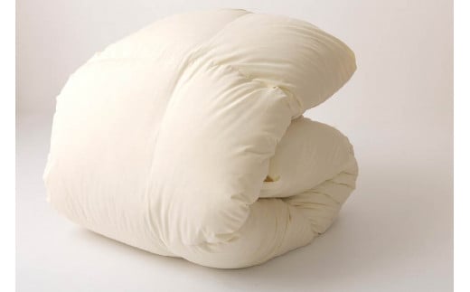 【春秋用】羽毛布団 中厚 合掛け シングル マザーグースダウン 95％ ポーランド産 0.7kg 100×140番手 サテン グランミュゼ (無地 アイボリー) [川村羽毛 山梨県 韮崎市 20743645] 布団