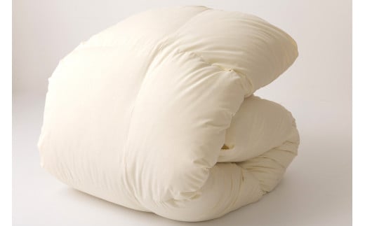 【春秋用】羽毛布団 中厚 合掛け セミダブル マザーグースダウン 95％ ポーランド産 0.9kg 100×140番手 サテン グランミュゼ (無地 アイボリー) [川村羽毛 山梨県 韮崎市 20743646] 布団