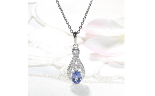 ペンダント ネックレス PT900 プラチナ 0.17ct ダイヤモンド タンザナイト しずく つゆ型 ミル アンティーク誕生石 大粒 ジュエリー 【f253-pt-ta】 [オーダーメイドジュエリーメイ 山梨県 韮崎市 20745065]