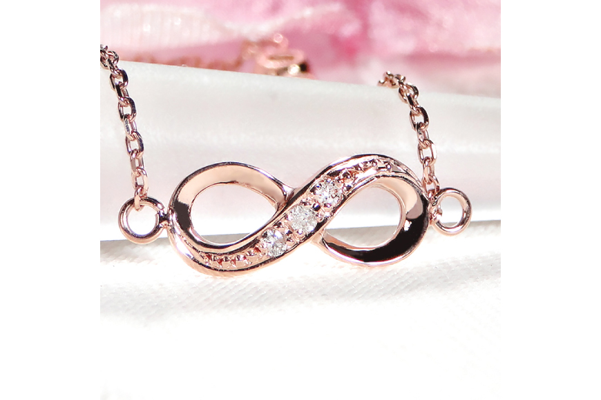 ブレスレット K18PG ピンクゴールド ダイヤモンド 0.23ct 無限大 ∞ インフィニティ 18金 チェーンブレスレット アクセサリー アクセ ジュエリー 【f185-k18pg】 [オーダーメイドジュエリーメイ 山梨県 韮崎市 20745208]