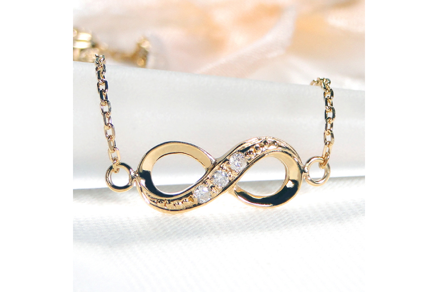 ブレスレット K18YG イエローゴールド ダイヤモンド 0.23ct 無限大 ∞ インフィニティ 18金 チェーンブレスレット アクセサリー アクセ ジュエリー 【f185-k18yg】 [オーダーメイドジュエリーメイ 山梨県 韮崎市 20745209]