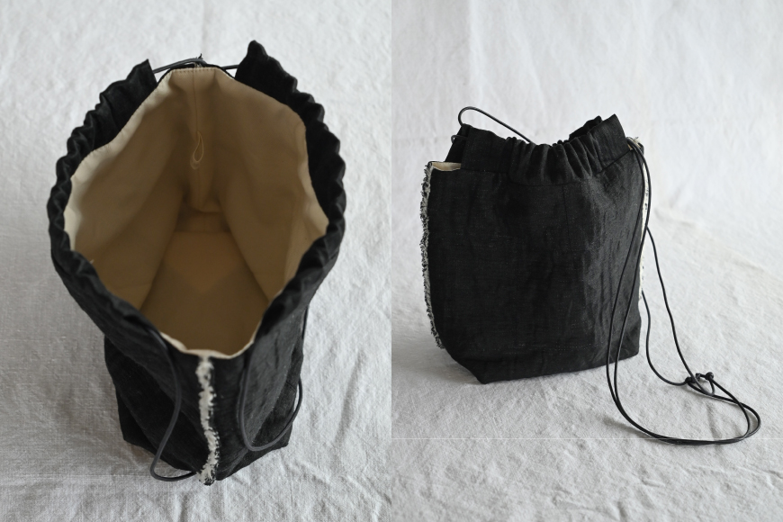 バッグ 巾着 1点 [YK衣服製作室 山梨県 韮崎市 20745317] BAG 巾着バッグ ファッション 手作り 国産 1点物