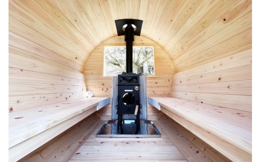 山梨県産総ヒノキ インダストリアル バレルサウナ 割引券 60万円分《申込前に要連絡》/ ハッピーコーポレーション / 山梨県 韮崎市