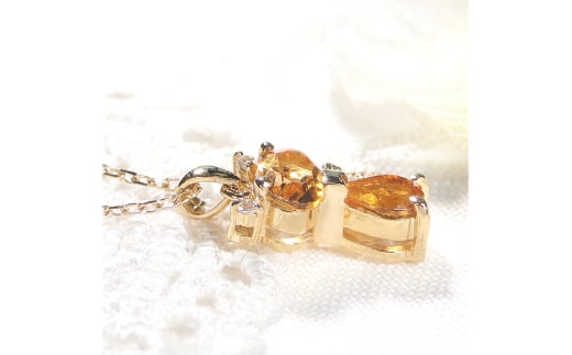 ネックレス K18YG イエローゴールド シトリン ダイヤモンド 0.04ct 【f267-cit-k18yg】 [オーダーメイドジュエリーメイ 山梨県 韮崎市 20742928] ペンダント ジュエリー アクセサリー ダイヤ K18 18金 宝石