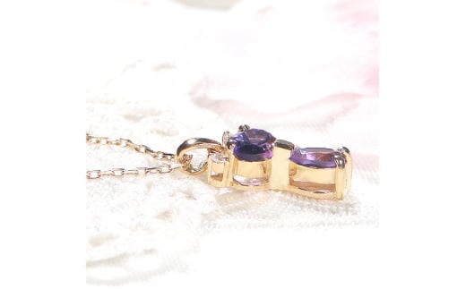 ネックレス K18YG イエローゴールド アメジスト ダイヤモンド 0.04ct 【f267-am-k18yg】 [オーダーメイドジュエリーメイ 山梨県 韮崎市 20742929] ペンダント ジュエリー アクセサリー ダイヤ K18 18金 宝石