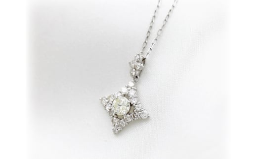 ネックレス プラチナ PT900 ダイヤモンド 1.0ct ベリーライトイエロー ひし形 1カラット ペンダント【f073-pt】 [株式会社オーダーメイドジュエリーメイ 山梨県 韮崎市 20742946] アクセサリー ジュエリー アクセ