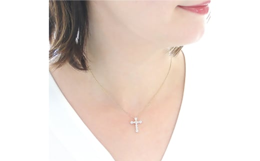 ネックレス K18YG イエローゴールド ダイヤモンド 1.0ct クロス 十字架 1カラット テンダイヤ ペンダント【f020-k18yg】 [株式会社オーダーメイドジュエリーメイ 山梨県 韮崎市 20742954] アクセサリー ジュエリー アクセ