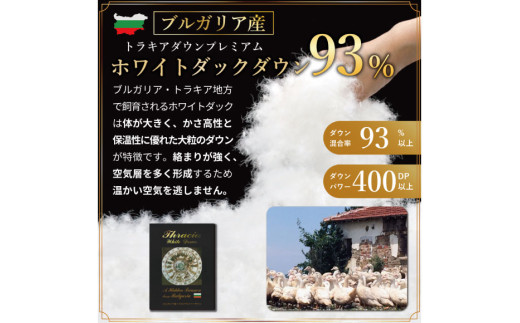 羽毛布団 掛け布団 ホワイトダックダウン93％ 【ダブル】 1.7kg ブルガリア産 60番手サテン 青系 [川村羽毛 山梨県 韮崎市 20743240] 布団 ふとん 羽毛 羽毛掛け布団 寝具 ロイヤルゴールド 400dp 収納袋付 日本製 国産 抗菌 防臭