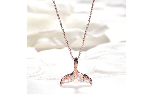 クジラ K18PG ダイヤ ペンダント ネックレス 【f204-k18pg】 / オーダーメイドジュエリーメイ / 山梨県 韮崎市 [20743566] アクセサリー チャーム ピンクゴールド ハワイ くじら 男女兼用