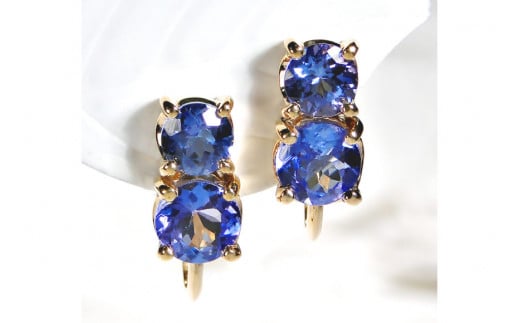 イヤリング K18YG イエローゴールド タンザナイト 約3ct 1ペア 【f205-k18yg】 / オーダーメイドジュエリーメイ / 山梨県 韮崎市 [20743567] アクセサリー ジュエリー 大粒 ゴールド 金 ねじ式 18金