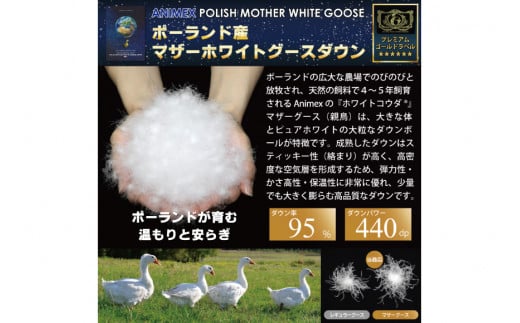 羽毛布団 二層式 シングル マザーグースダウン 95％ 1.2kg ポーランド産 100番手サテン (リシェス ブルー) 本掛け / 川村羽毛 / 山梨県 韮崎市 [20743601] 羽毛 布団 羽毛ふとん