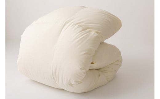【春秋用】 中厚 羽毛 合掛け 布団 セミダブル ホワイトダックダウン 85％ 1kg (無地 アイボリー)  [川村羽毛 山梨県 韮崎市 20743640] 羽毛布団 日本製 エクセルゴールドラベル