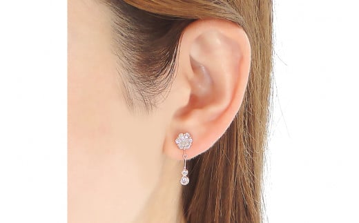 ピアス K18PG ピンクゴールド ダイヤモンド 【0.9ct】フラワー 花 揺れるピアス 振り子 スタッドピアス【f232-k18pg】 [株式会社オーダーメイドジュエリーメイ 山梨県 韮崎市 20742677] ピアス アクセサリー アクセ ジュエリー