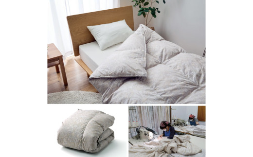 【中厚】高級 軽量 高品質 羽毛布団 シングル 合掛け 羽毛 布団 Animex プレミアムハンドセレクト ポーランド産 マザーグースダウン98％ 0.7kg 掛け布団 春用 秋用 シルバーグレー 柄 稀少 ダウンケット 合掛け布団 ダウンかけ布団 日本製 綿100％ ふとん 羽毛ふとん 寝具 手選別 [川村羽毛 山梨県 韮崎市 20742889]